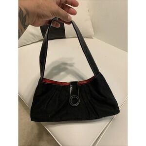 Y2K VICTORIA'S SECRET handbag purse satchel faux suede leather design half moon